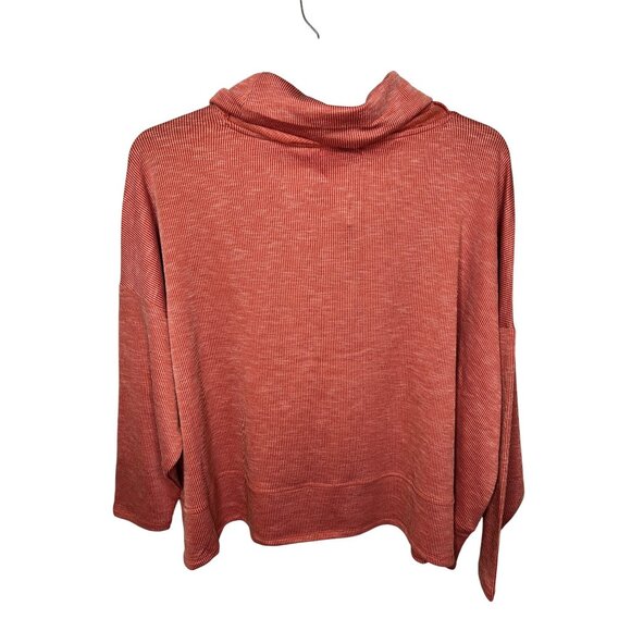89th + Madison Womens Rusty Red Striped Cowl Neck Sweater Medium - Picture 11 of 11